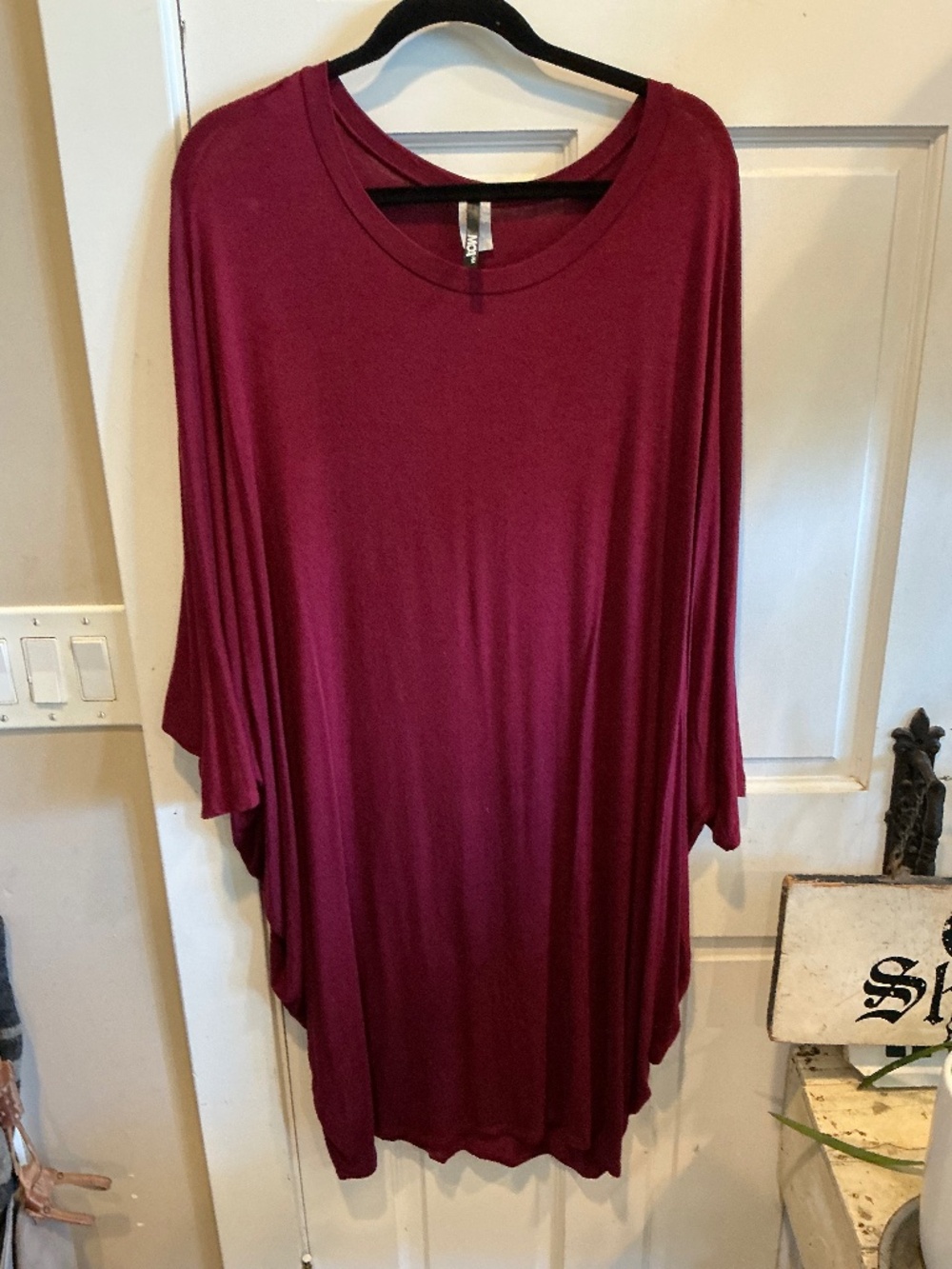 Moa USA TUNIC TOP IN DEEP WINE COLOR! Plus size xxxl!